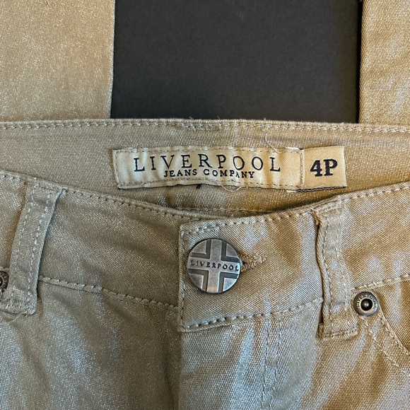 Liverpool Coated shiny skinny jeans , dark khaki, 4P - Picture 3 of 7